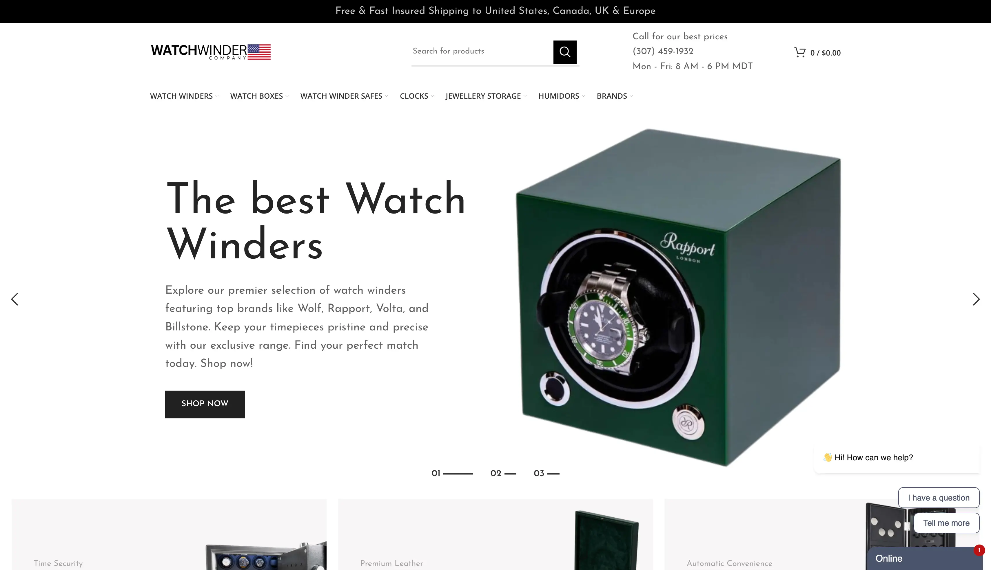 WatchWinderUSA website screenshot